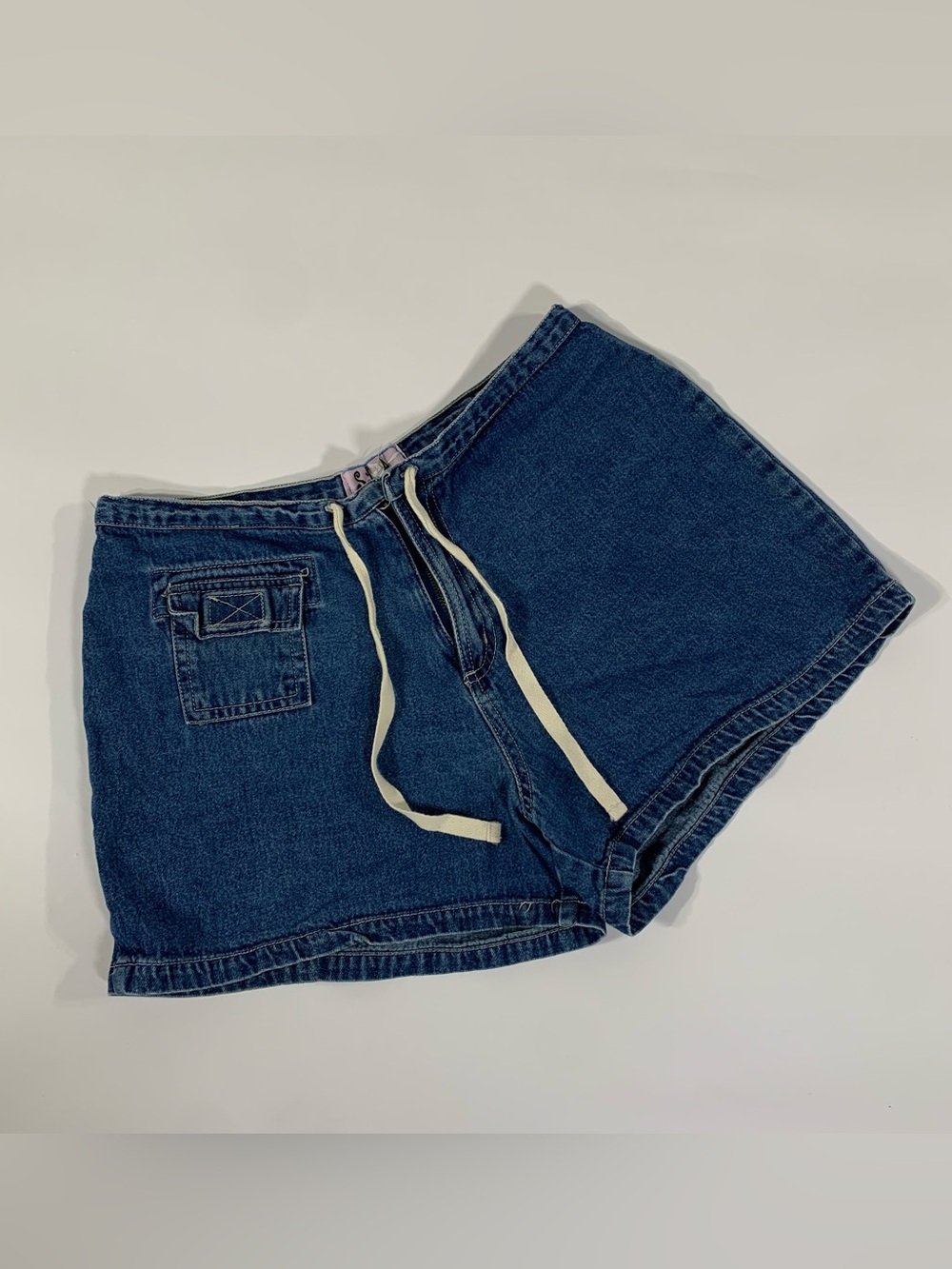 Y2K S.L.A. Drawstring Denim Mom Shorts Utility Pockets
